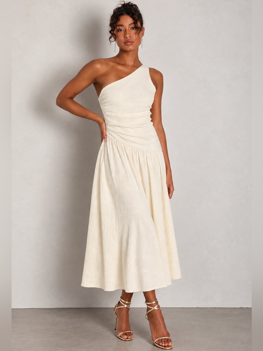 ZARA Asymmetric Textured Dress